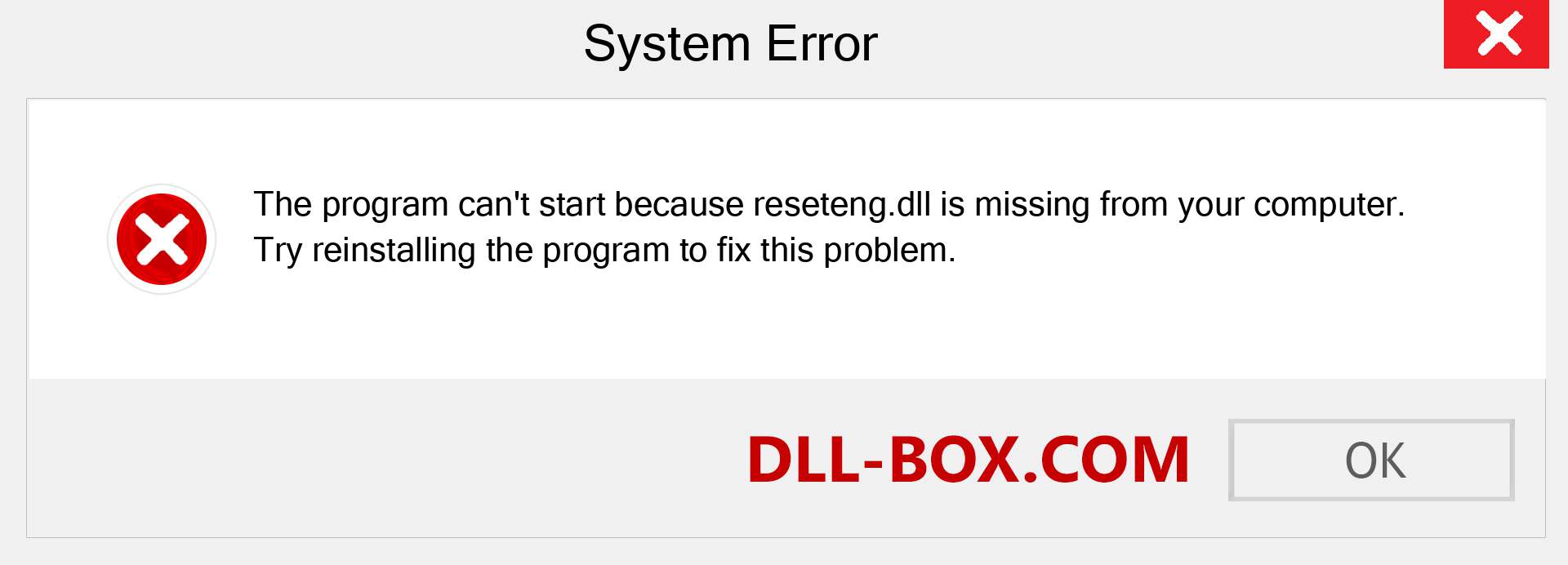  reseteng.dll file is missing?. Download for Windows 7, 8, 10 - Fix  reseteng dll Missing Error on Windows, photos, images